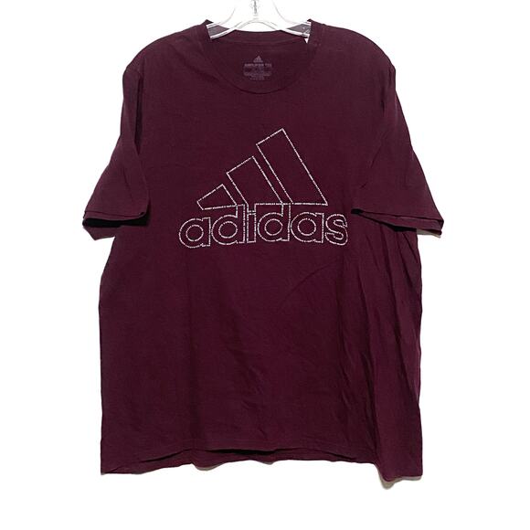 Adidas Amplifier Tee Logo 3 Stripe Life Spell Out Shirt Men XL Athleisure Sporty - Picture 1 of 4
